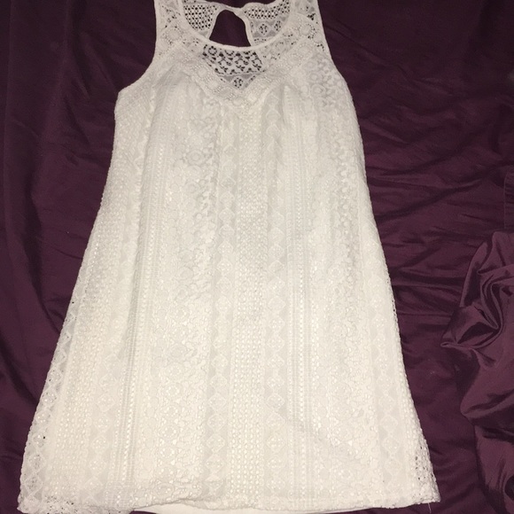 White Lace Hippie Style Mini Dress - Picture 1 of 2